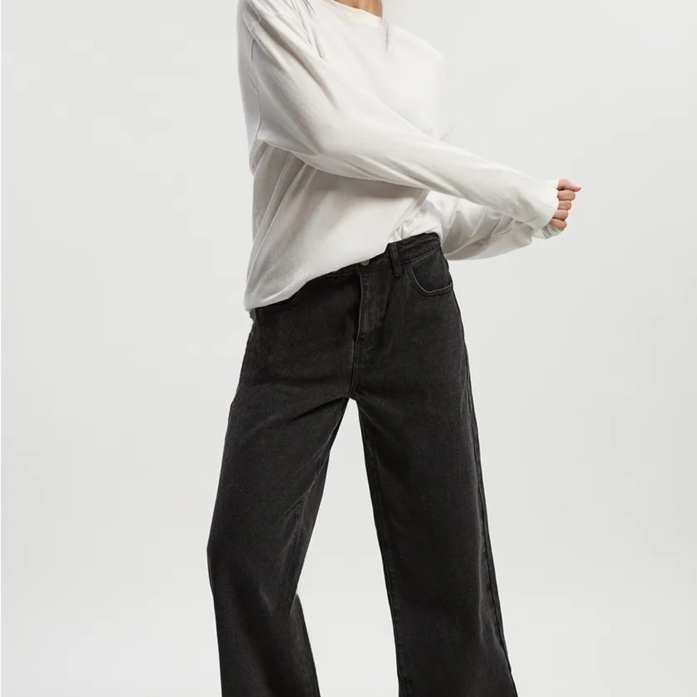 Boohoo Black Wide-Leg Jeans, NWT